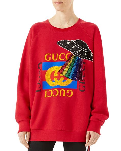 gucci fake sweatshirts simsion pink youth large|gucci ufo sweatshirt.